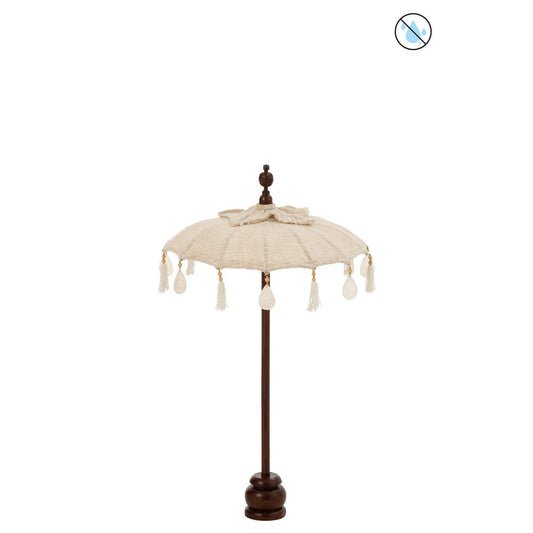 J-Line J-Line parasol + voet Kwastjes/Schelpen - hout - beige/donkerbruin - S