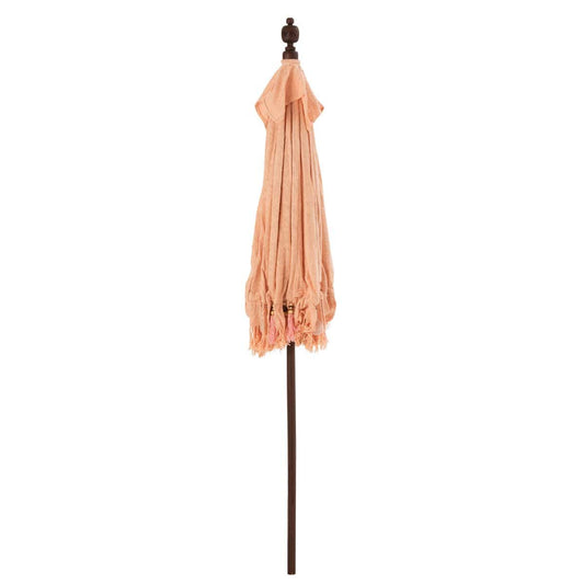J-Line J-Line parasol + voet Kwastjes/Schelpen - hout - beige/donkerbruin - S