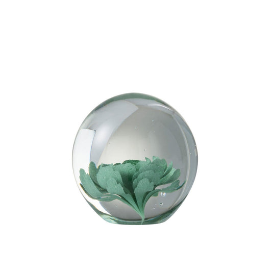 J-Line J-Line presse-papier Bloem - glas - muntgroen - medium