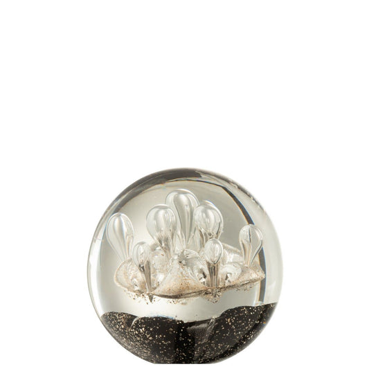 J-Line J-Line presse-papier Vuurwerk - glas - goud/zwart - large