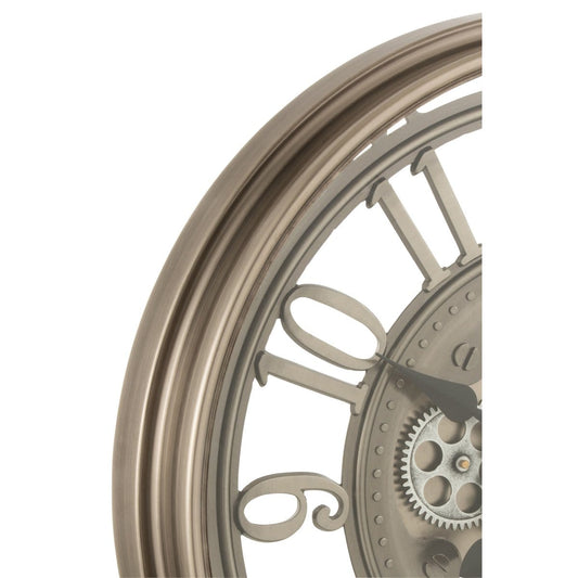 J-Line J-Line Radars Arabische Cijfers klok - metaal/ glas - brons - Ø 53 cm
