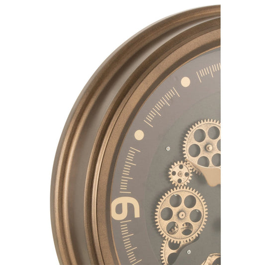 J-Line J-Line Radars Arabische Cijfers klok - metaal/ glas - goud - Ø 52 cm