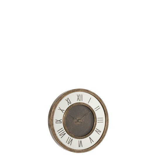 J-Line J-Line Romeinse Cijfers klok - hout - goud - Ø 47 cm - LED - S