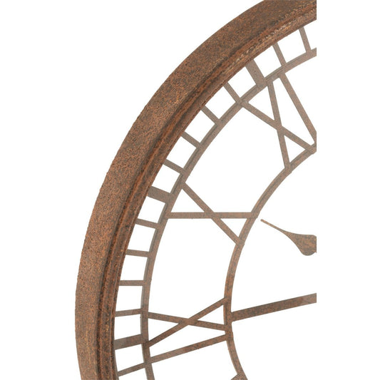 J-Line J-Line Romeinse Cijfers klok - metaal/ glas - roest - Ø 67 cm