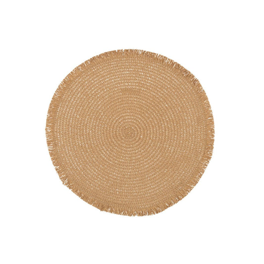 J-Line J-Line Rond placemat - papier - lichtbruin - 6x