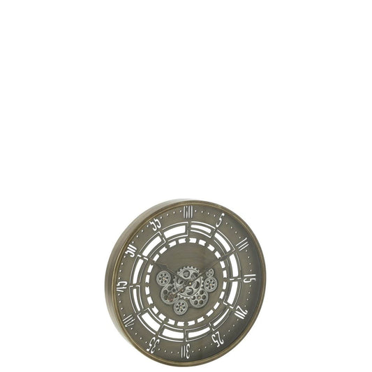 J-Line J-Line Rond Seconden Tandwielen klok - metaal - koper - S - Ø 60 cm