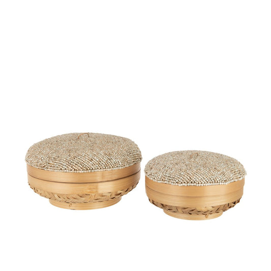 J-Line J-Line set van 2 dozen Elia - bamboe - naturel