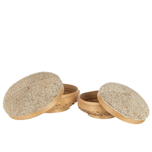 J-Line J-Line set van 2 dozen Elia - bamboe - naturel