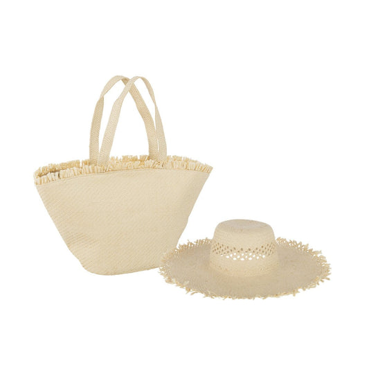 J-Line J-Line Set Van 2 Strandtas + Hoed Papier Naturel