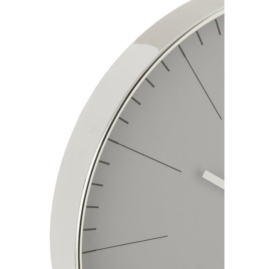 J-Line J-Line Silvester klok - kunststof - zilver - Ø 39 cm