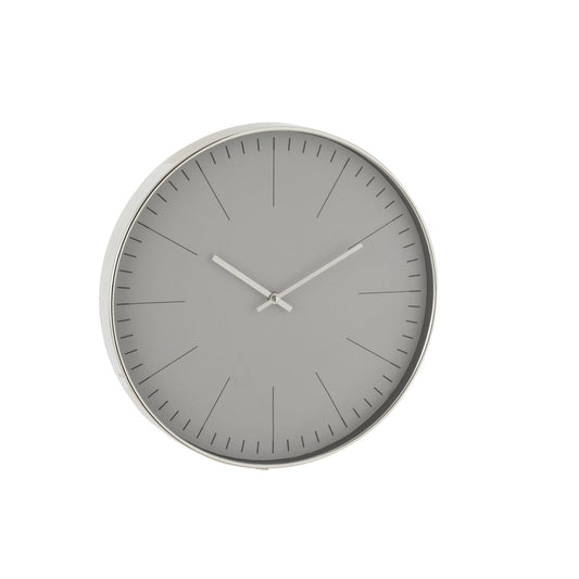 J-Line J-Line Silvester klok - kunststof - zilver - Ø 39 cm