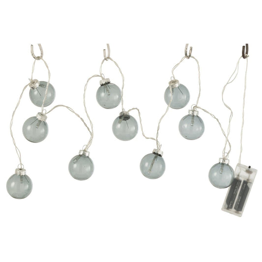 J-Line J-Line Slinger 10 Ballen + Effen - glas - donkergrijs - LED lichjtes
