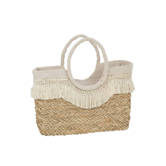 J-Line J-Line Strandtas Franjes Gevlochten Zeegras Nat/Creme