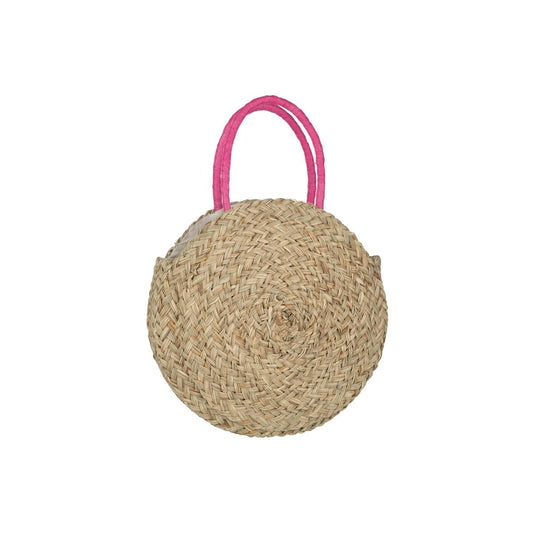 J-Line J-Line Strandtas Rond Bloem Zeegras Nat/Fushia