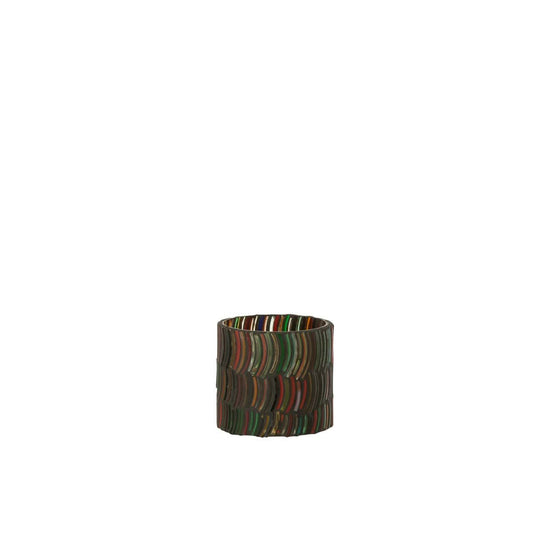 J-Line J-Line Teelicht Houder Mozaiek Curve Glas Mix Small