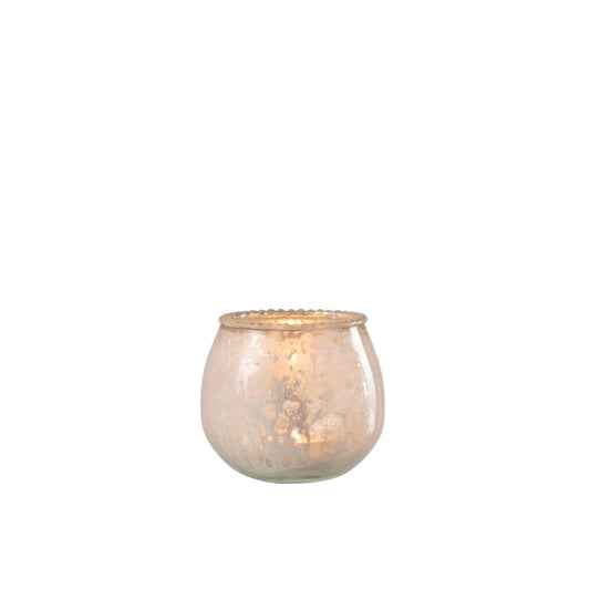 J-Line J-Line Theelicht Houder Glas Roze Small
