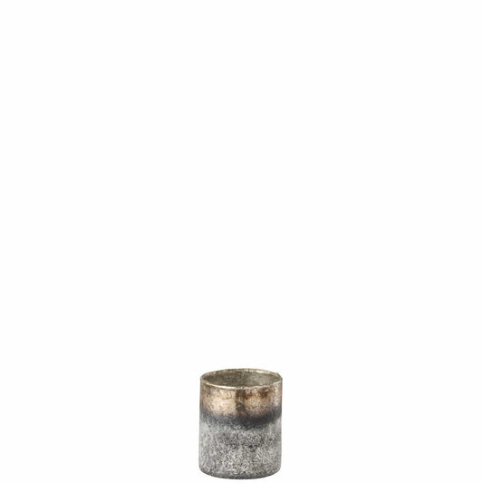 J-Line J-Line theelichthouder Antiek - glas - blauw/grijs - small - 4 stuks