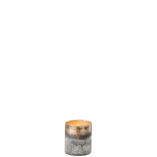 J-Line J-Line theelichthouder Antiek - glas - blauw/grijs - small - 4 stuks
