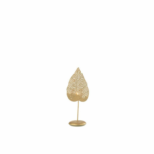 J-Line J-Line theelichthouder Blad - metaal - goud - small