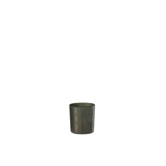 J-Line J-Line theelichthouder Boog - glas - groen - small - 4 stuks