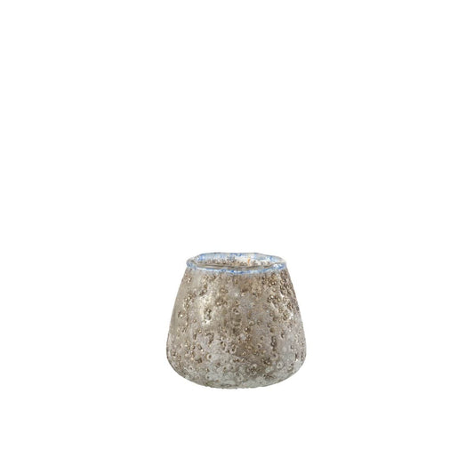J-Line J-Line theelichthouder - glas - grijs - small - 3 stuks