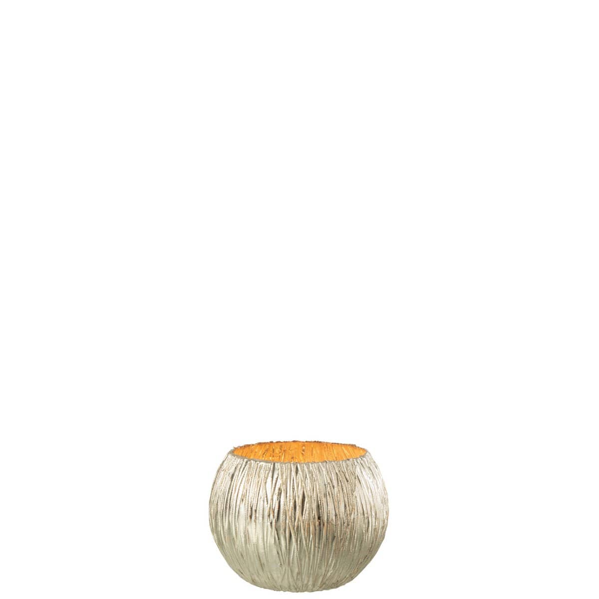 J-Line J-Line theelichthouder - glas - zilver - extra small - 2 stuks
