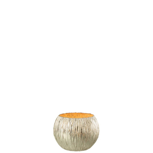 J-Line J-Line theelichthouder - glas - zilver - extra small - 2 stuks