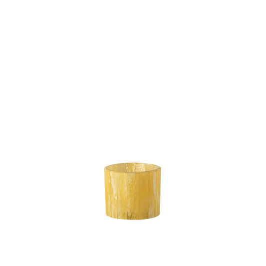 J-Line J-Line theelichthouder Lijnen - glas - geel - small - 3 stuks