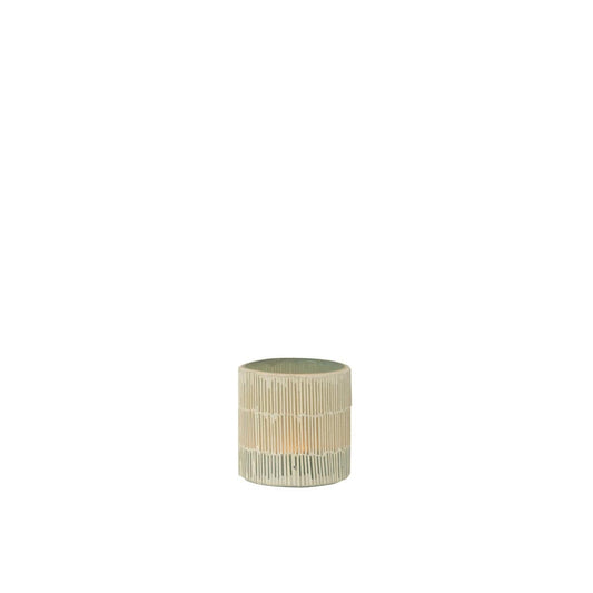 J-Line J-Line theelichthouder Mozaiek - glas - grijs - small - 2 stuks
