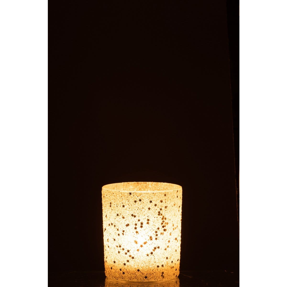 J-Line J-Line theelichthouder Sterretjes - glas - zilver - 2 stuks
