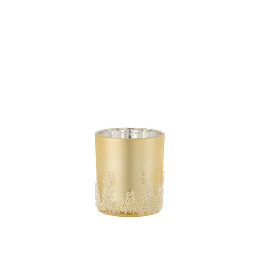 J-Line J-Line theelichthouder Suiker - goud - large - 2 stuks