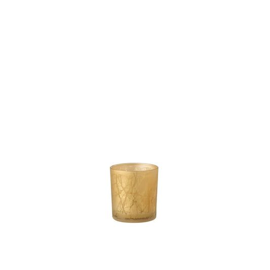 J-Line J-Line theelichthouder Takken - glas - goud - small - 3 stuks