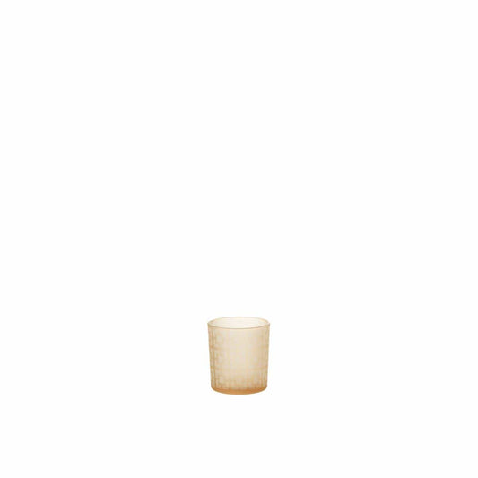 J-Line J-Line theelichthouder Vierkanten - glas - beige - small - 3 stuks