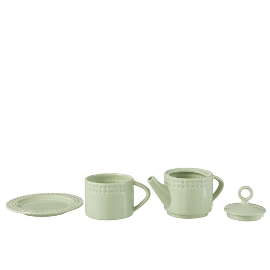 J-Line J-Line theepot + theekop - keramiek - groen