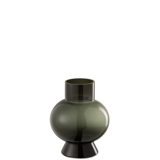 J-Line J-Line vaas Bol - glas - zwart - small - 22.00 cm hoog