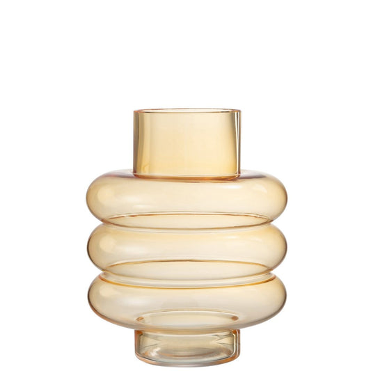 J-Line J-Line vaas Lima - glas - oker - groot - 22,5 cm