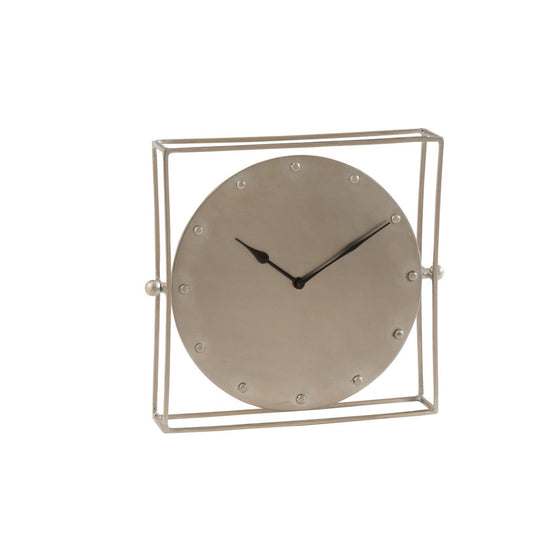 J-Line J-Line Vierkant Zwevend klok - metaal - zilver - Ø 33 cm