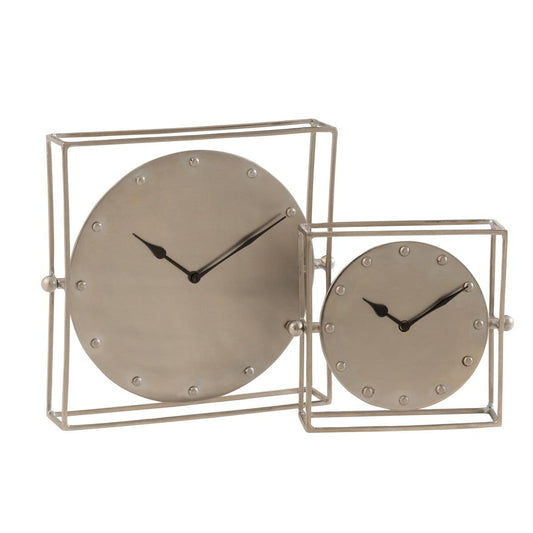 J-Line J-Line Vierkant Zwevend klok - metaal - zilver - Ø 33 cm