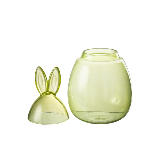J-Line J-Line voorraadpot Konijn - glas - groen - large