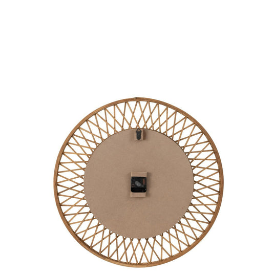 J-Line J-Line wandklok Wonder - rotan/multiplex - naturel/wit - large