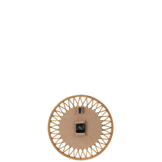 J-Line J-Line wandklok Wonder - rotan - naturel/wit - small - Ø 2.50 cm