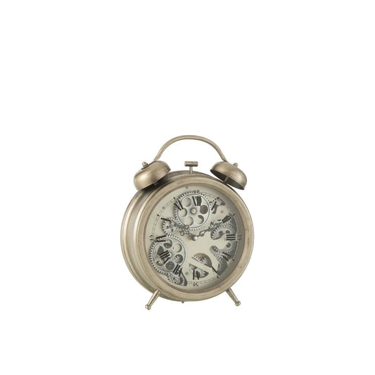 J-Line J-Line Wekker klok - metaal - zilver Ø 33 cm