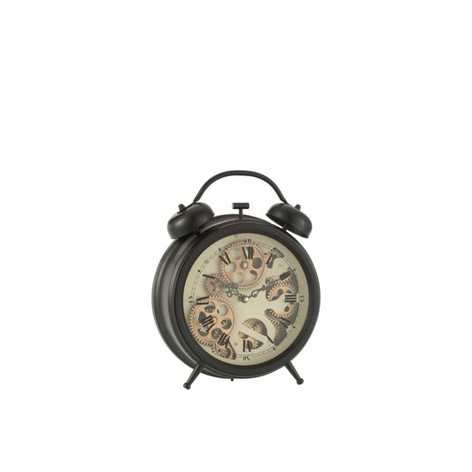 J-Line J-Line Wekker Romeinse Cijfers klok - metaal - zwart - M - Ø 34 cm