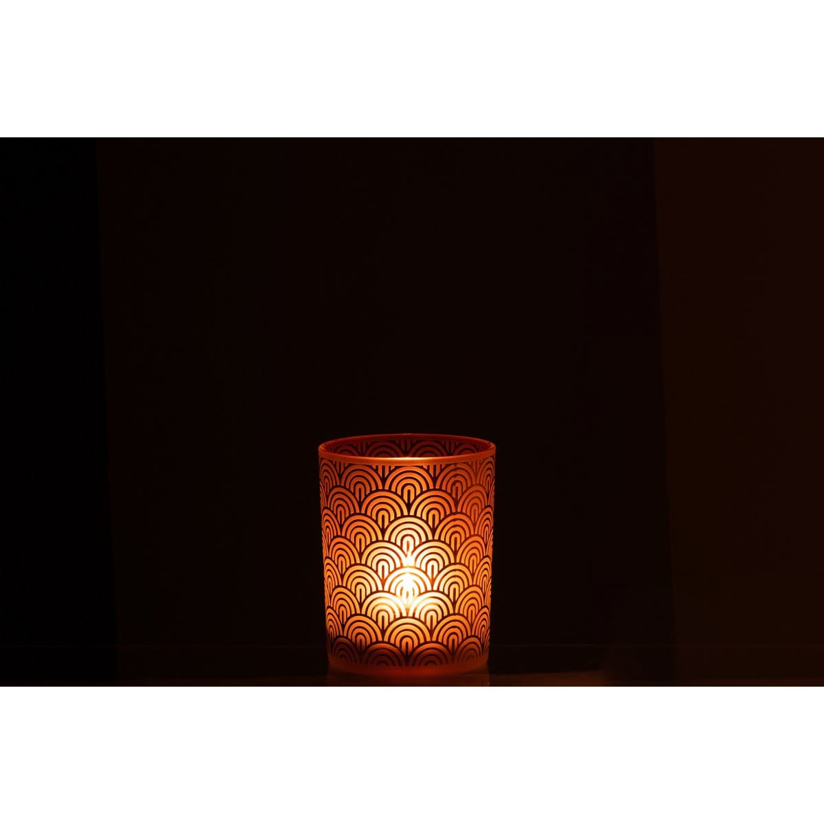 J-Line J-Line windlicht Boog - glas - oranje - medium