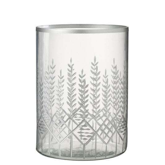 J-Line J-Line windlicht Chloe - glas - transparant/zilver - large