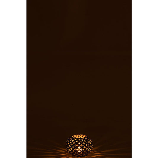 J-Line J-Line windlicht Cilinder Craquele - glas - grijs - small