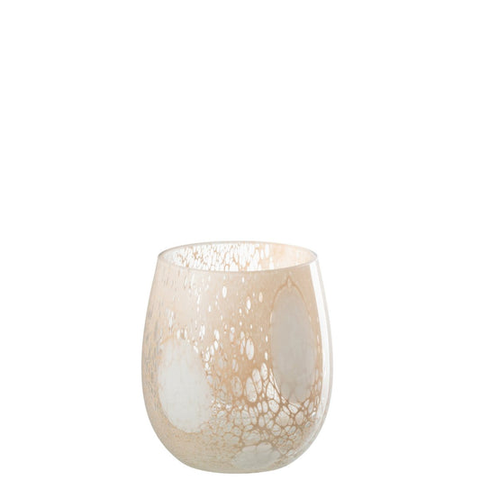 J-Line J-Line Windlicht Draden Glas Beige/Wit Small
