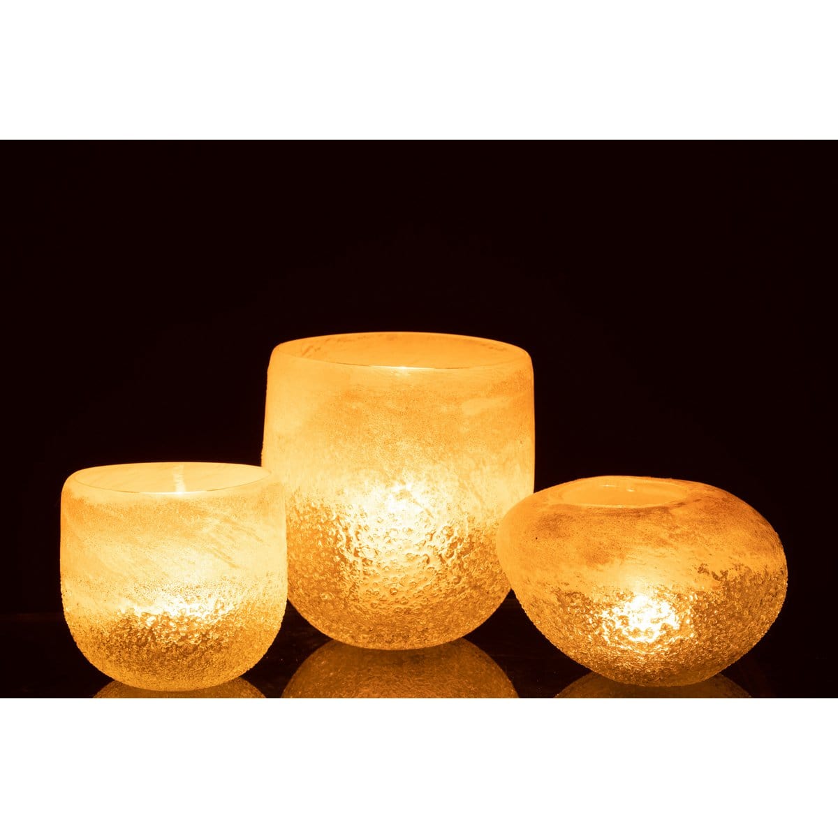 J-Line J-Line windlicht - glas - beige - large