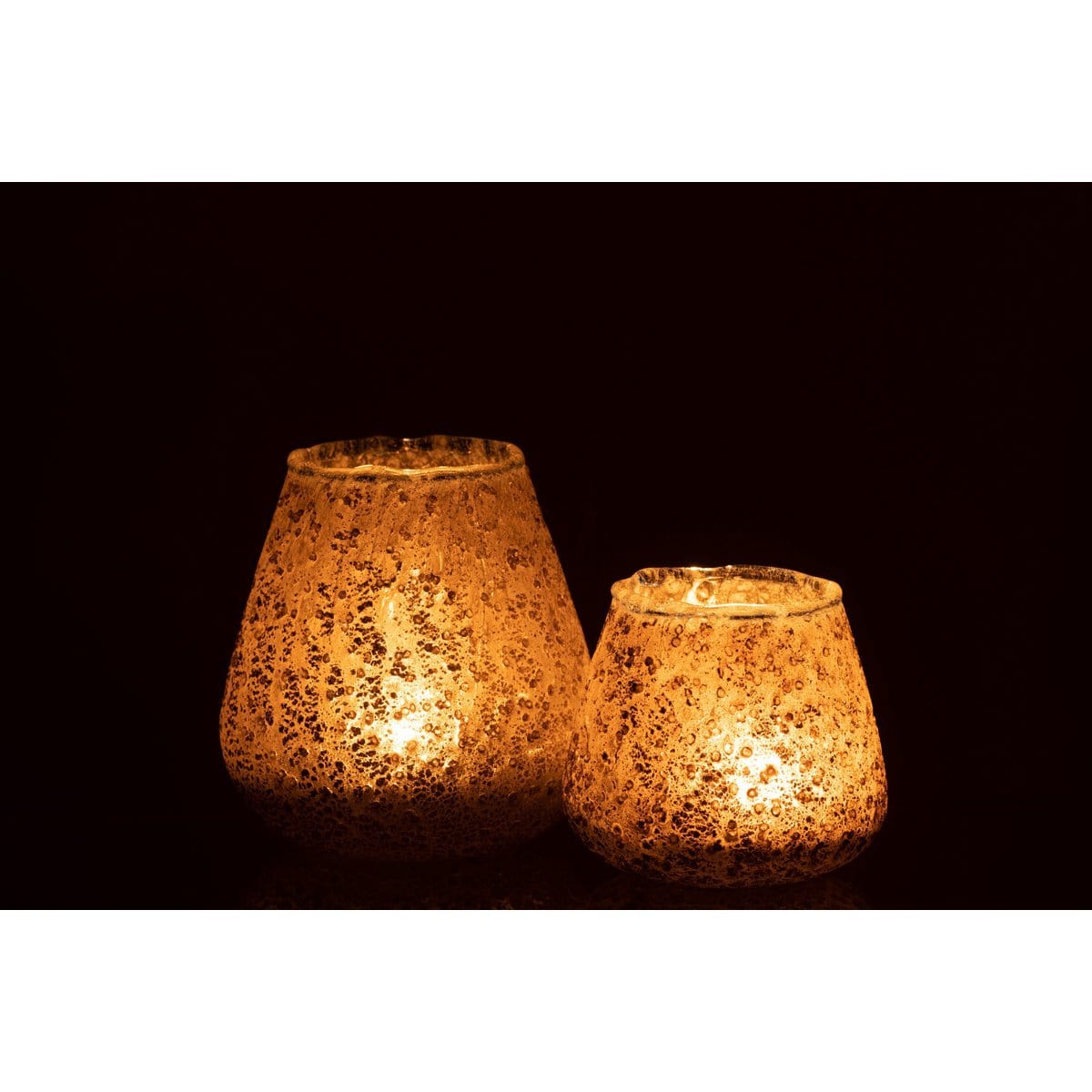 J-Line J-Line windlicht - glas - grijs - medium