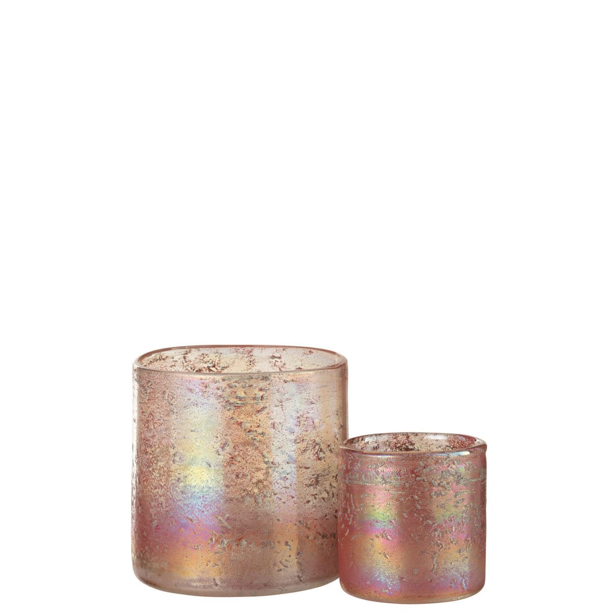 J-Line J-Line windlicht - glas - roze - medium